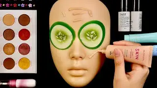 ASMR Makeup on Mannequin (No Talking) | Skin Care Routine ASMR | Sleep | Relaxation Makeup No Stress