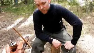Knuter: T&oslash;mmerstikk / Timber hitch with natural cordage