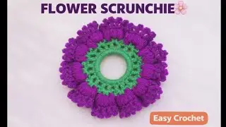 Easy Flower Crochet Scrunchie 🌸 | Step by Step