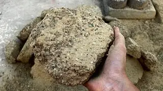 New || Yellow block texture Floor crumbling ASMR super crunchy and crispy texture 