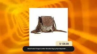Hand-Tooled Fringed Leather Shoulder Bag by Myra-Squander Leather & Hair-On Crossbody