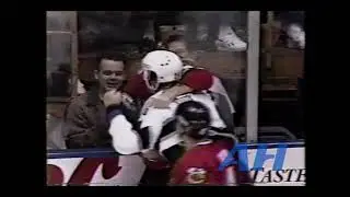 NHL Feb. 1, 1990 Jay Miller,LA v Adam Creighton,CHI Los Angeles Kings Chicago Blackhawks