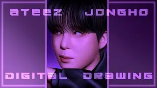DRAWING ATEEZ JONGHO ON PROCREATE | Digital Art Timelapse | xnatalieartx