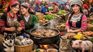 Ẩm Thực Chợ Phiên Biên Giới – Toàn Món Núi Rừng Khiến Ai Cũng Mê / dân vùng cao . 