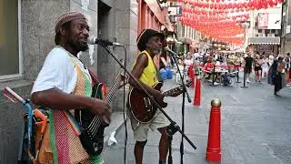 🇬🇧 [4K] OCT 2022, Jamaican Popular Music Street performers (The Reggae Boys),Chinatown London