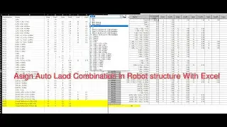 Asign Auto Laod Combination In Robot structure With Excel