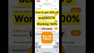 How to get 30 % off on Temu | Temu coupon code discount Temu + Temu tutorial #temu #asmr #fashion