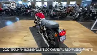 2022 Triumph Bonneville T100 Carnival Red/Fusion White TAV4594TR