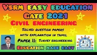 GATE 2021 Civil Engineering Solved Questions in Surveying explained in Tamil