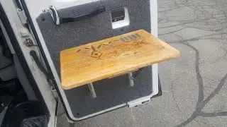 Installing a collapsible Shelf/table. Van build