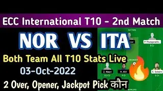 NOR vs ITA Dream11 Team, Nor vs Ita Dream11 Prediction | Nor vs Its Dream11| ECN International T10