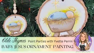 Baby Jesus Ornament Step by Step Acrylic Painting Tutorial #acrylicpaintingtutorial