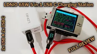 Полная версия зарядной станции LDNIO 65 Вт 5-в-1 USB-C с удлинителем розетки переменного тока, поддержкой QC, PD, PPS (SU1441).