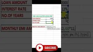 HOW TO CALCULATE EMI IN EXCEL?