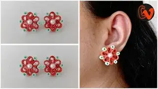 How To Make Quilling Stud Earrings Tutorial / Paper Quilling Earrings / Design 38