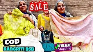 SALE SALE on Cotton 2 & 3 Piece Suits, PartyWear Suits & Sharara Set at RangRiti By Swati Behl. COD.