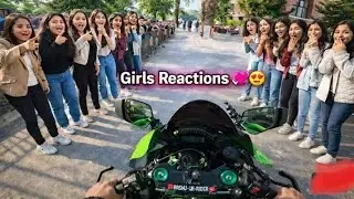 ZX10R Shocking Girls Reactions Cute 😘Graphic🥰 Era College Girls Shocking Reactions Loud Exhaust
