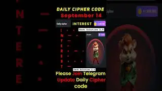 13 September Hamstercombat daily cipher code | 13 september dailycipher code #hamsterkombat #tapswap