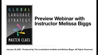 Global Language Strategy Master Class Preview Webinar