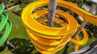 Super Long Water Slide w/ Never Ending Helix! Terme Ptuj