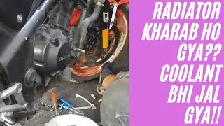 GOT RADITOR FAN FIXED,RADIATOR CLEANED AND COOLANT CHANGED IN MY CBR 250R!!