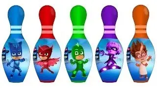 Learn colors for Kids PJ Masks Funny Bowling colors Catboy Owlette Learn colors for childr