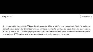 A condensador ingresan 0,05 kg/s de refrigerante 134a a 30&deg;C  y una presion de 500 kpa, saliendo com