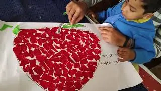 MAKE AN 🍎 APPLE  with paper tearitual #Nursery Activity #schoollife #schoolproject #mithimon21