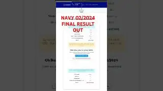 Navy SSR/Mr 02/2024 Result Out Selection Result #indiannavy #result