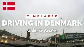 Driving in Denmark from Aarhus to Randers | Timelapse