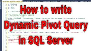 How to write dynamic pivot query in SQL Server