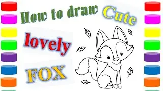how to draw a cute & lovely FOX / cute drawing / paint by pencil / step by step
