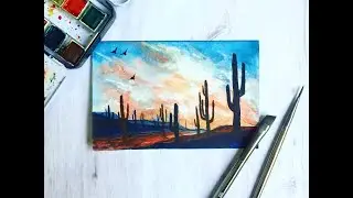 Watercolor Tutorial #2: Desert Sunset