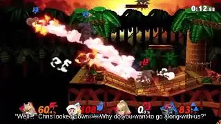 Newcomer Ryu on Congo Jungle below Side Tilt Reset Bomb Forest - Super Smash Brothers