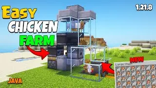 Easy Automatic Cooked  NEW  Chicken Farm Minecraft 1.21.8