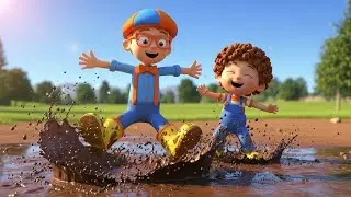Blippi Jumped in the Muddy Puddle Splash | Kids Songs & Nursery Rhymes
