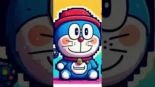Doraemon pixel art #anime #doraemon #pixelart #ai #tracing #trending #viralvideo