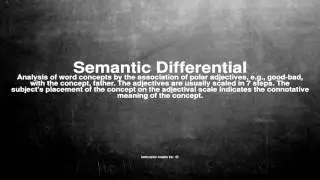 Medical vocabulary: What does Semantic Differential mean