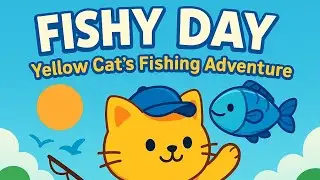Fishy Day &ndash; Yellow Cat&rsquo;s Fun Fishing Adventure 🐟🚲 | Cute Animated Story for Kids