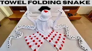Towel Folding Snake 🐍 | Housekeeping Bed Decoration | Towel Animals | Towel Origami