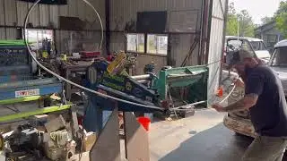 Using a beadroller to straighten fuel line