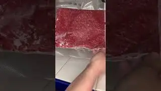 Freezing meat.