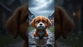 🐶 Puppy Stuck in the Rain 😢 | Monkey Saved His Life ❤️#shorts #ai