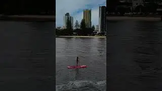 Stand up paddle in buds beach with drone DJI mini 4 pro active track. #travel #djimini4pro