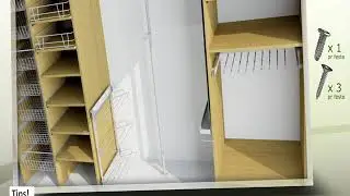 Langlo garderobe: Montering av garderobestenger
