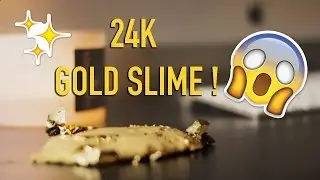 How to Make 24k Gold Slime! DIY Metallic Shiny Gold Slime With Gold Leaf