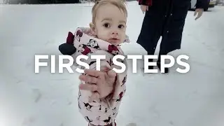 1-Year-Old Walks in Snow for the First Time | Winter Wonderland