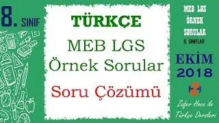 LGS Örnek Soru Çözümleri | Türkçe Dersi | Ekim 2018 MEB