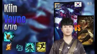Kiin Top Vayne vs Renekton lol KR solo rank Full Game 16.3 | 기인 베인 vs 레넥톤