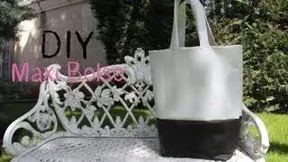 DIY: Maxi bolso de cuero blanco y negro / DIY leather black and white bag